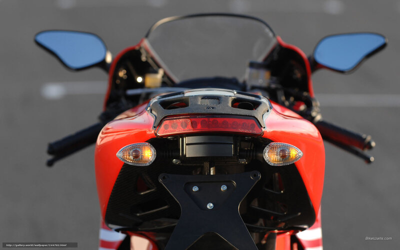 Red Sport Motorcycle — Neutral, Sunset