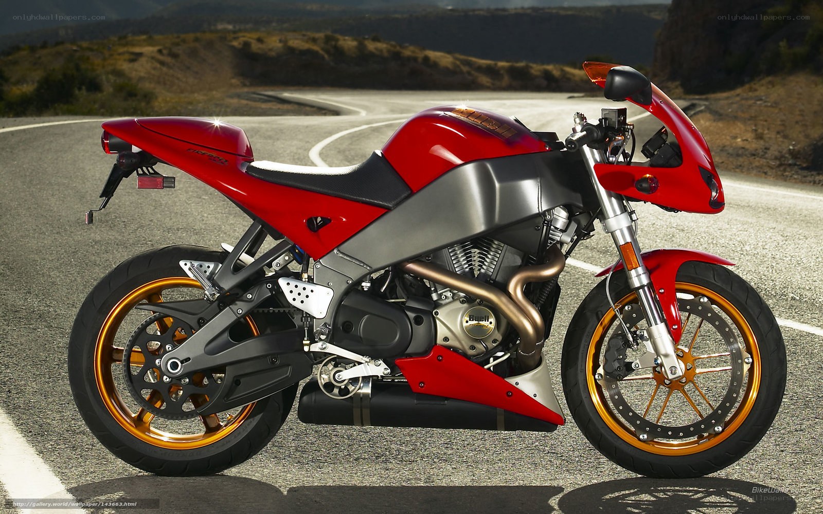 red sport motorcycle on road