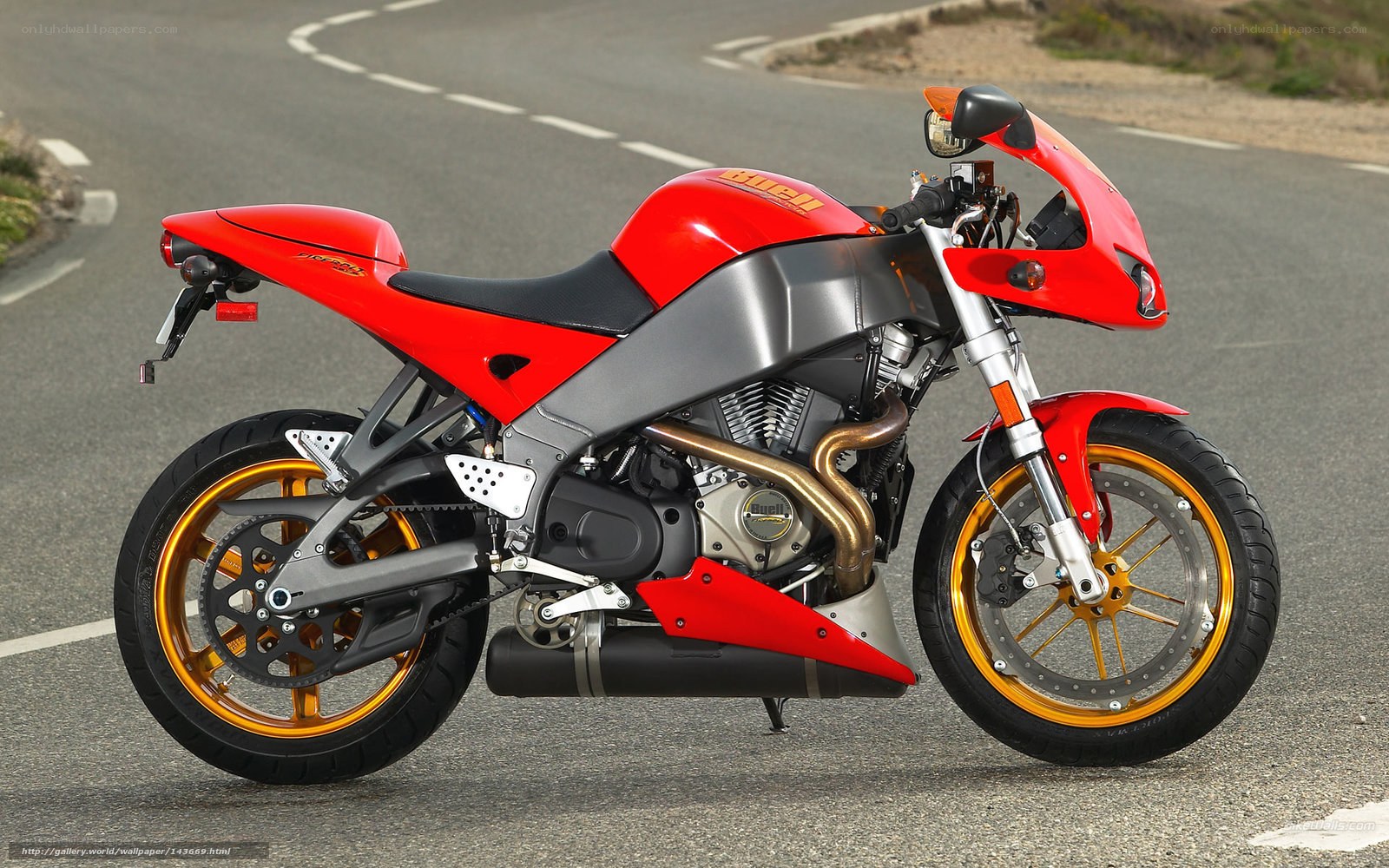 red sport motorcycle on road