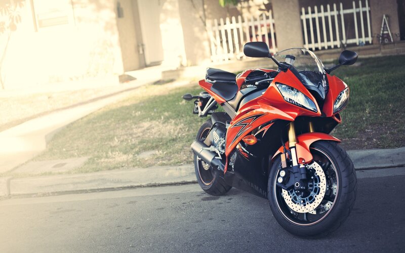 red sport motorcycle on street