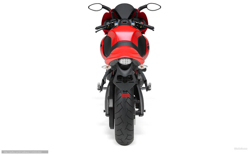red sport motorcycle rear view