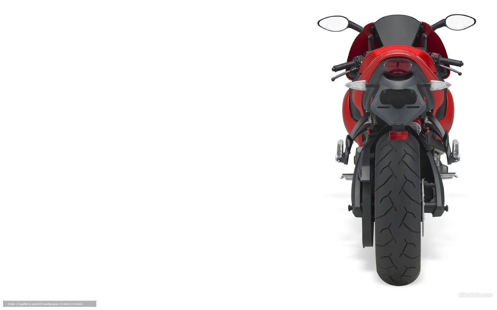 red sport motorcycle rear view