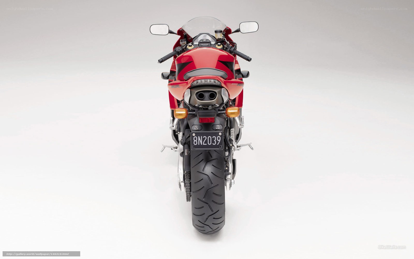 red sport motorcycle rear view