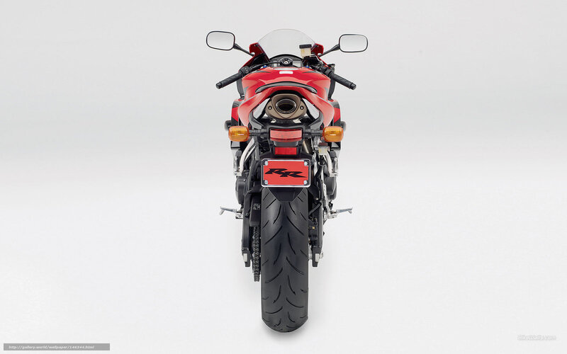 red sport motorcycle rear view
