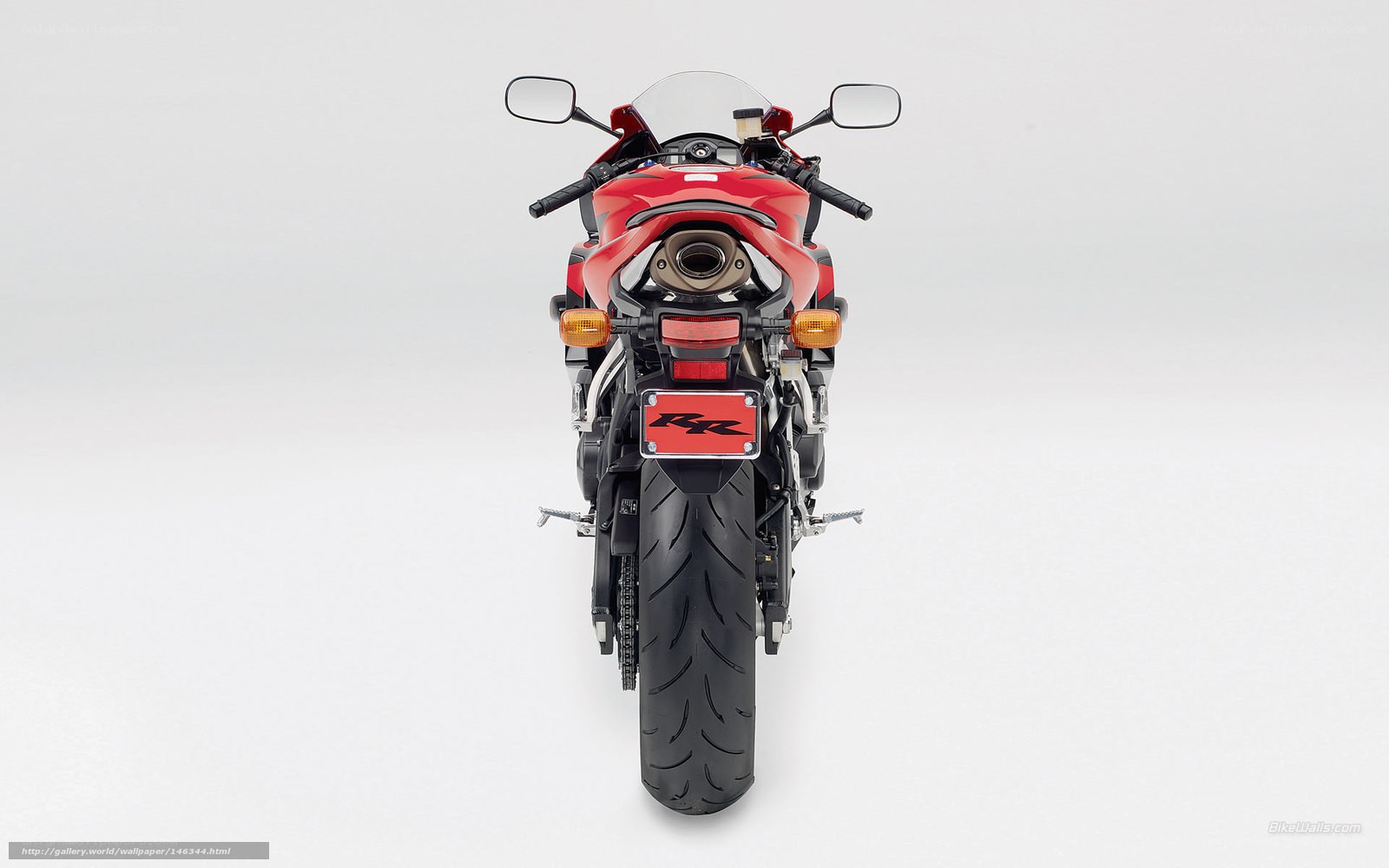 red sport motorcycle rear view