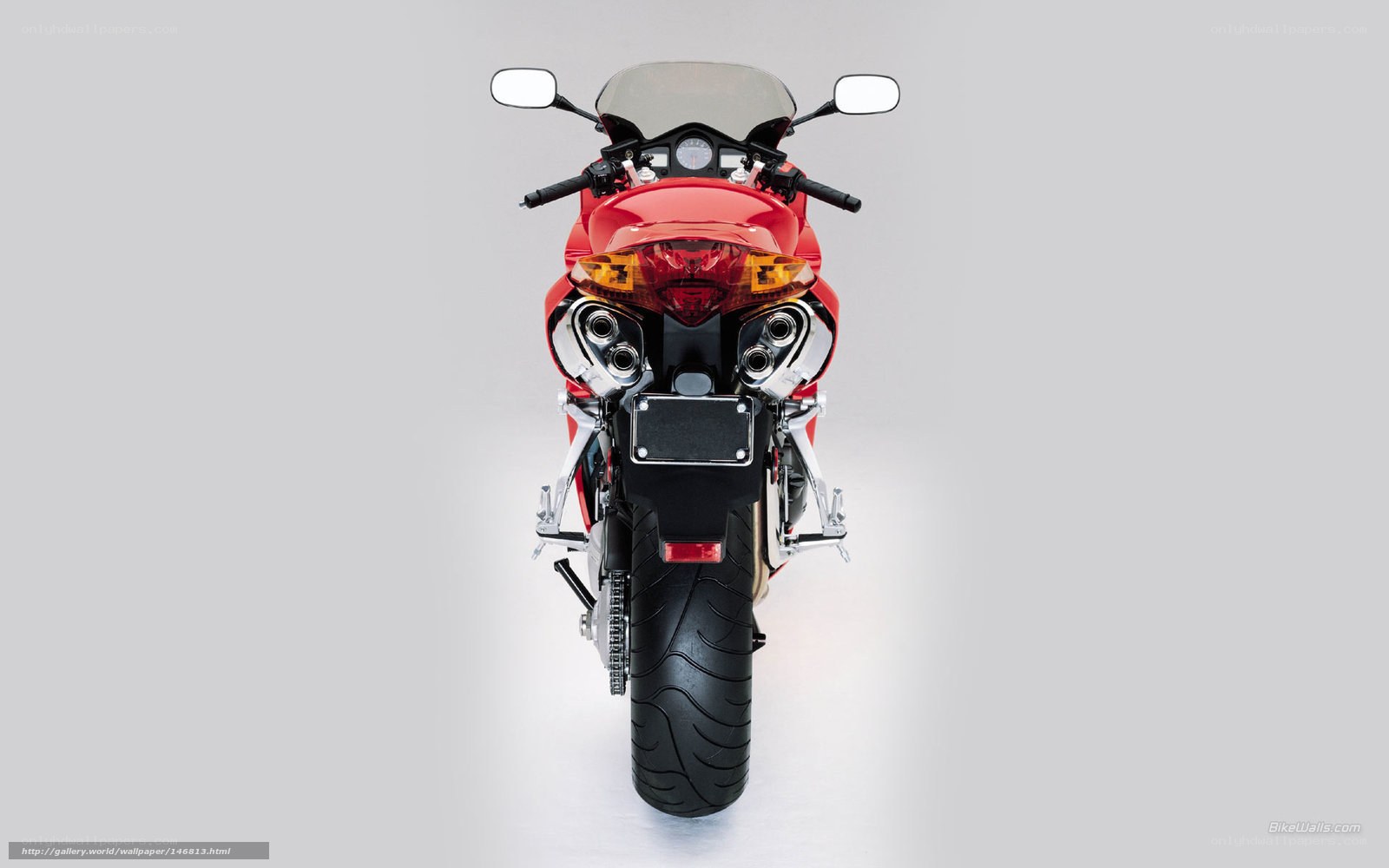 red sport motorcycle rear view