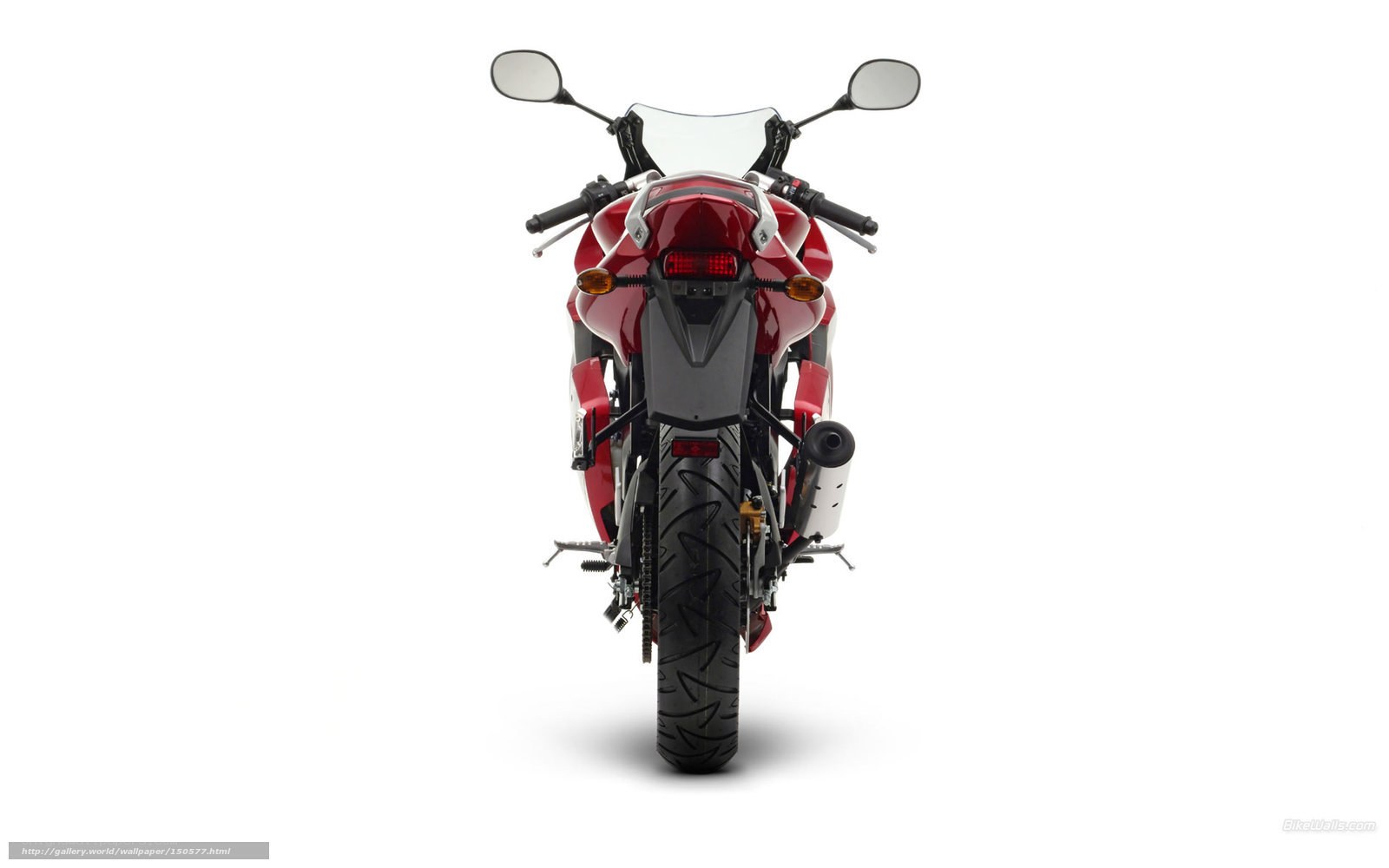 red sport motorcycle rear view