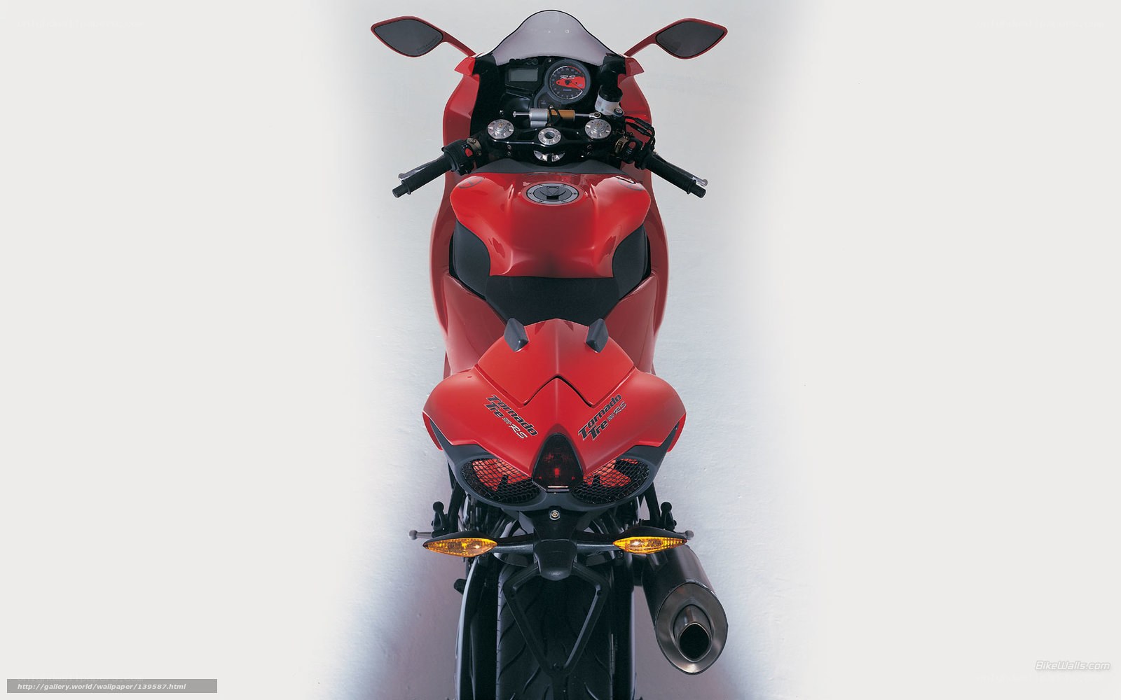 red sport motorcycle rear view