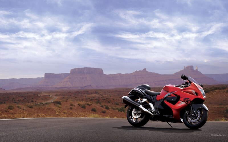 Red Sport Motorcycle — Serene, Afternoon, Photograph, Desert Landscape