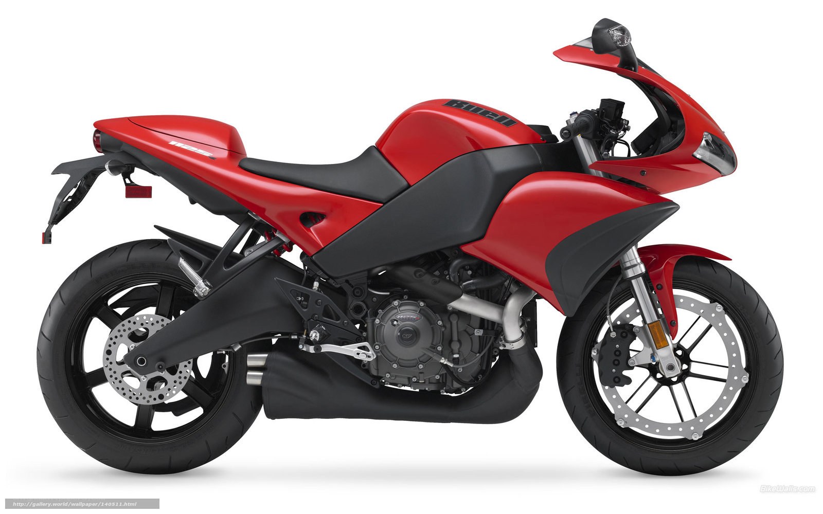 red sport motorcycle side view