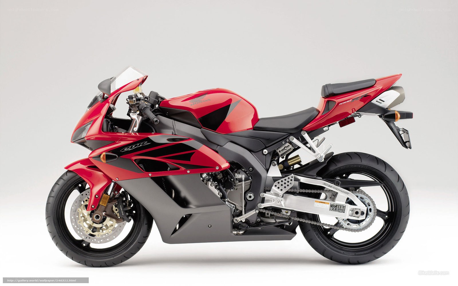 red sport motorcycle side view