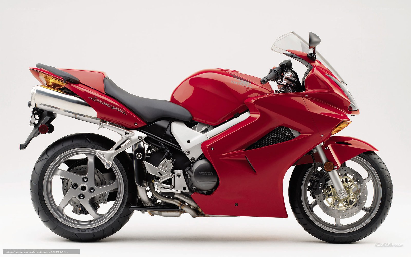 red sport motorcycle side view