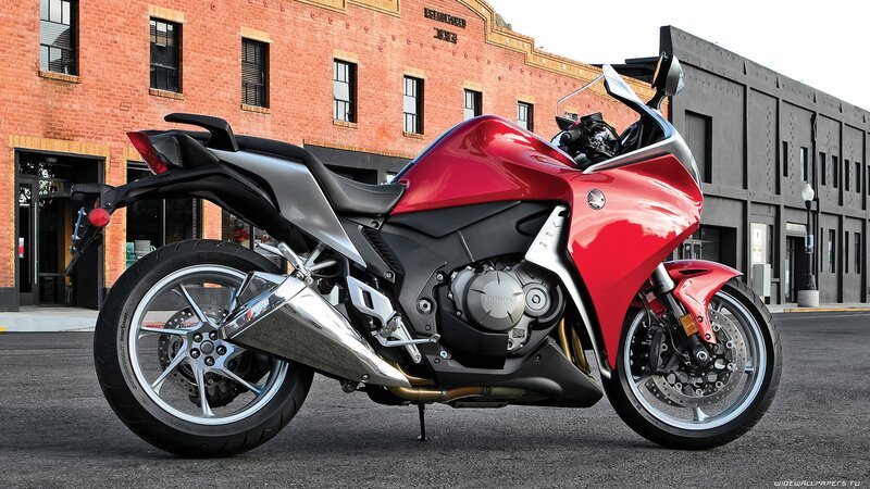 Red Sport Motorcycle — Urban
