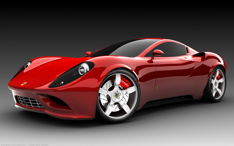 Red Sports Car — 3d Render, Headlight