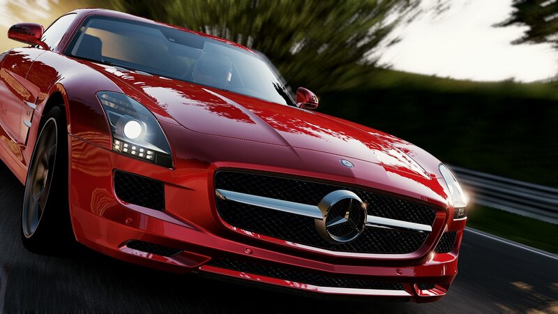 Red Sports Car — Afternoon, Black