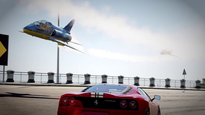 Red Sports Car and Jet — Dramatic, Afternoon, 3d Render