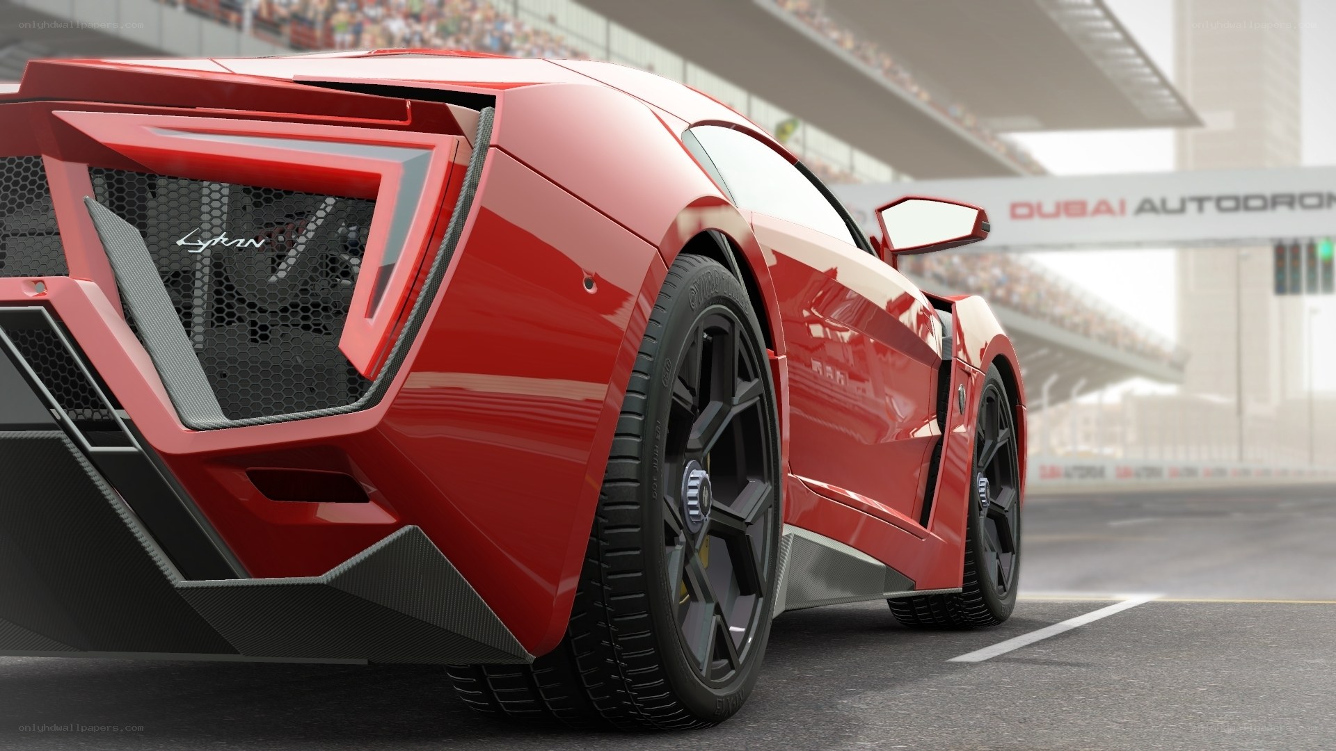 Red sports car at Dubai Autodrome