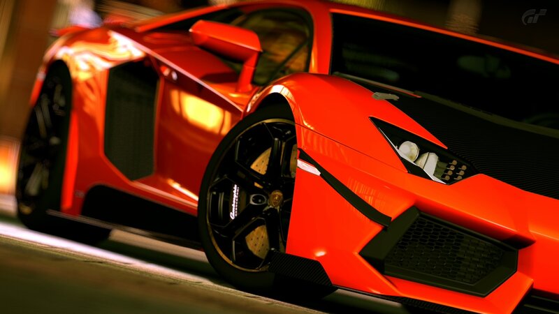 red sports car at night