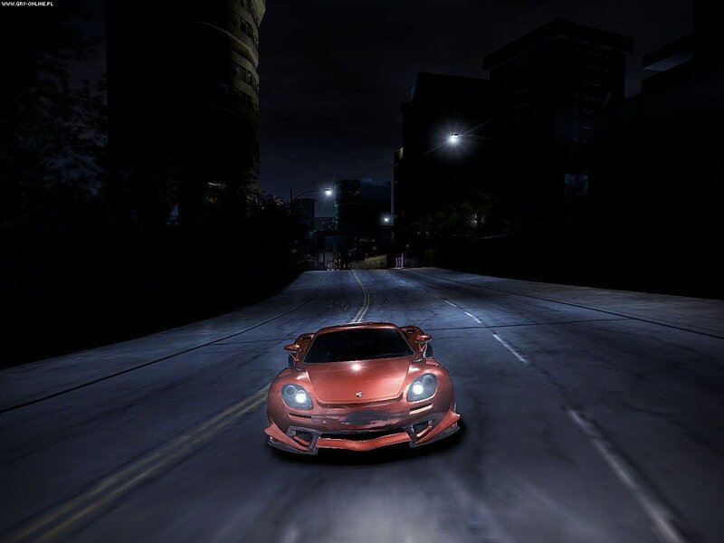 Red sports car at night