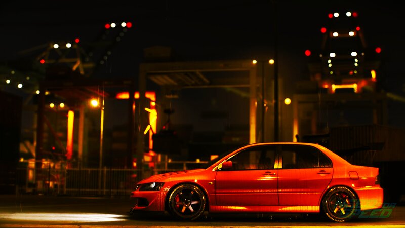 Red Sports Car at Night — Dramatic, 3d Render