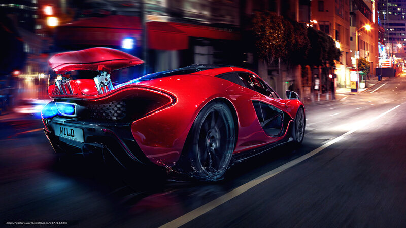 Red Sports Car at Night — Dramatic, Digital Art