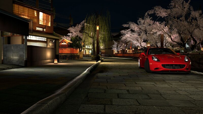 Red Sports Car at Night — Serene