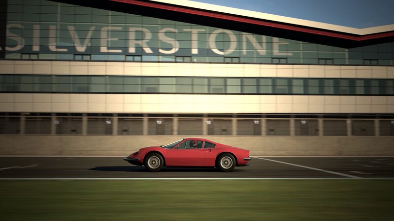 Red sports car at Silverstone