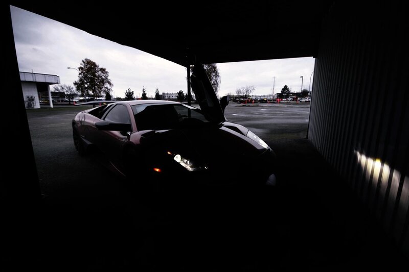 Red Sports Car — Black, Dramatic, Night