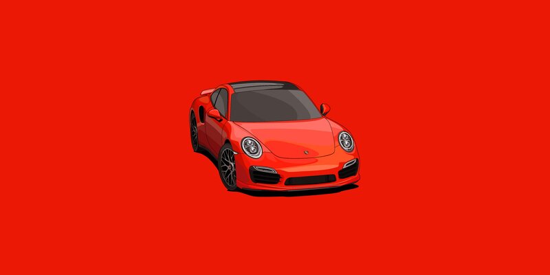 Red Sports Car — Bold
