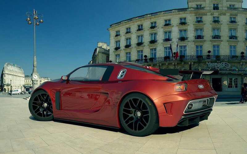 Red Sports Car — Bright, Afternoon