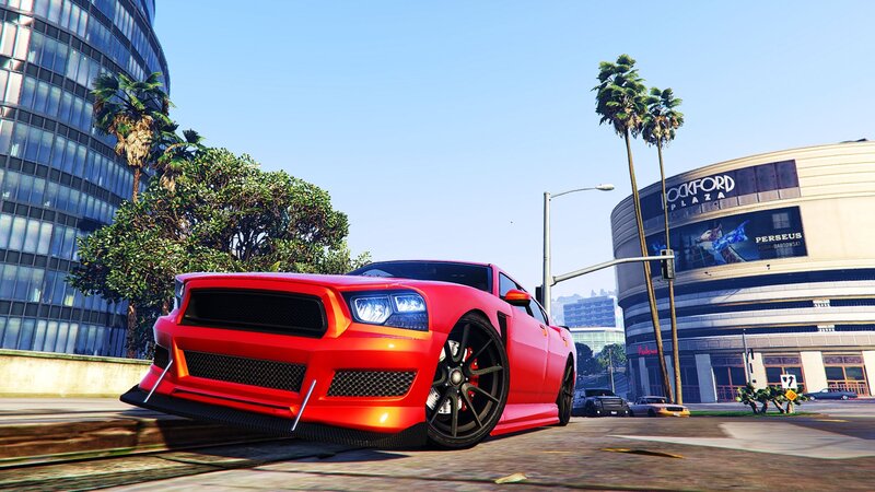 Red Sports Car — Bright, Urban