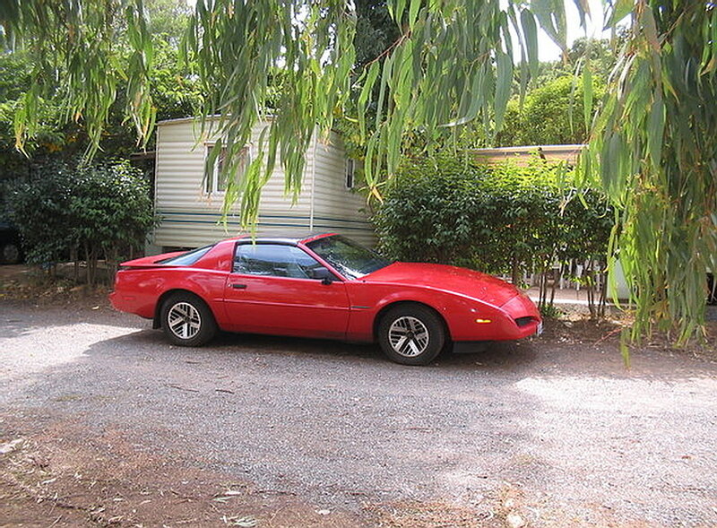 Red Sports Car — Calm, Afternoon, Photograph, Caravan