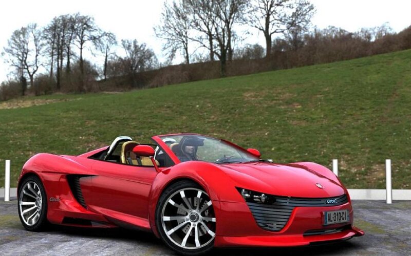 Red Sports Car — Calm, Autumn
