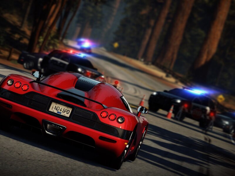 Red sports car chase