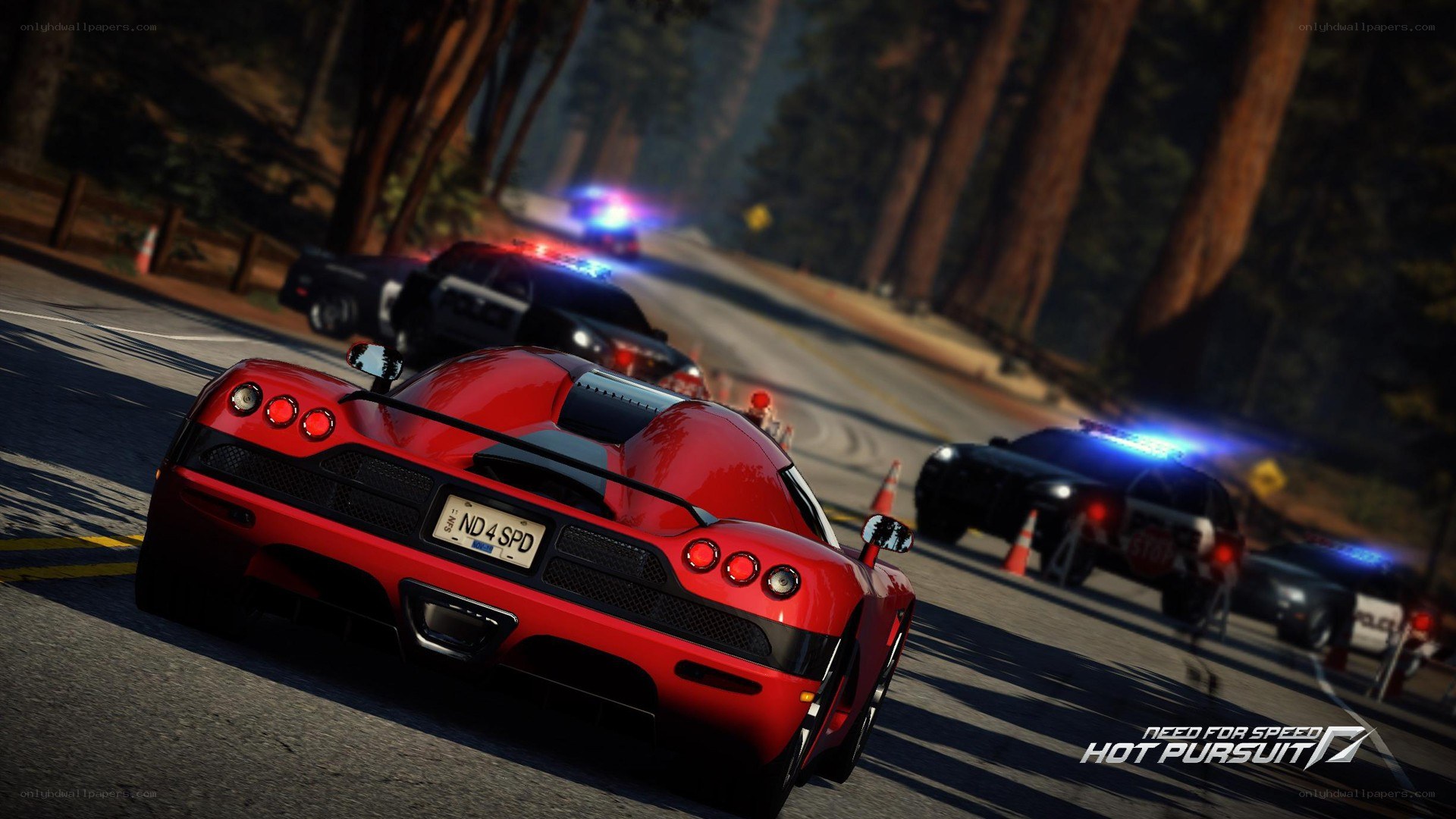 Red sports car chase