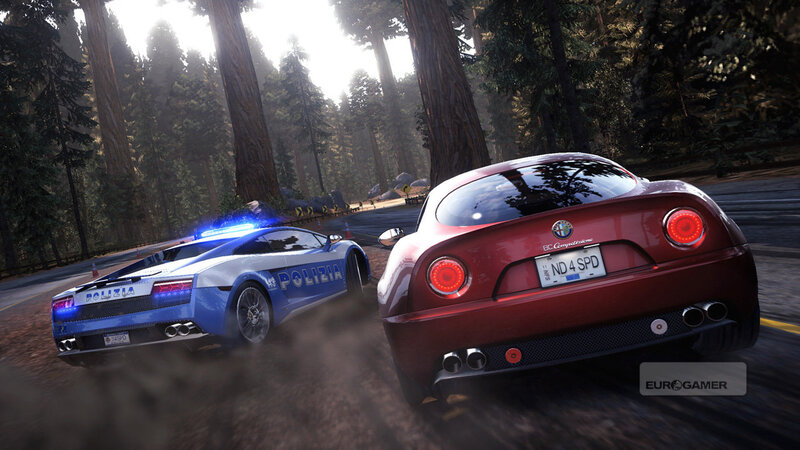 Red Sports Car Chase — Action-packed, Afternoon