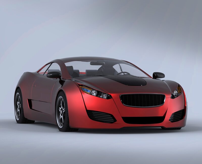 red sports car concept