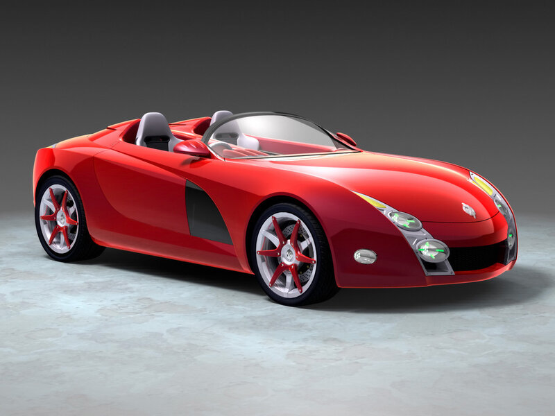 Red sports car concept