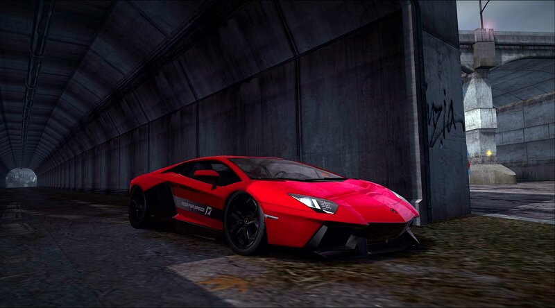 Red Sports Car — Dark, Night, 3d Render, Tunnel