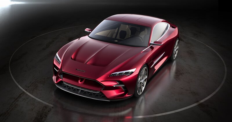 Red Sports Car — Dramatic, 3d Render, Circle