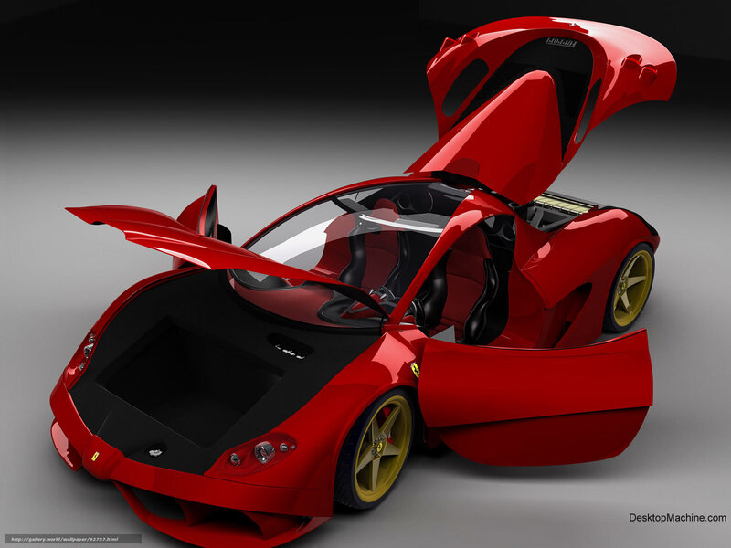 Red Sports Car — Dramatic, 3d Render, Doors