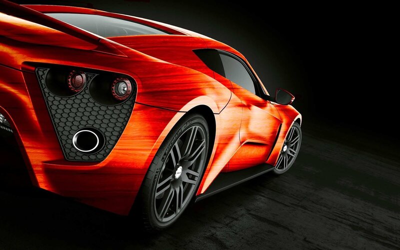 Red Sports Car — Dramatic, 3d Render, Exhaust