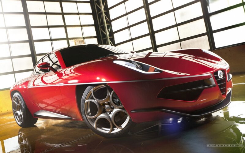 Red Sports Car — Dramatic, 3d Render, Garage, Windows