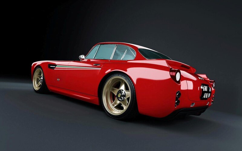 Red Sports Car — Dramatic, 3d Render, Gold Wheels