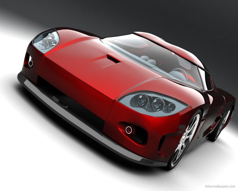 Red Sports Car — Dramatic, 3d Render, Headlights, Wheels, Windshield
