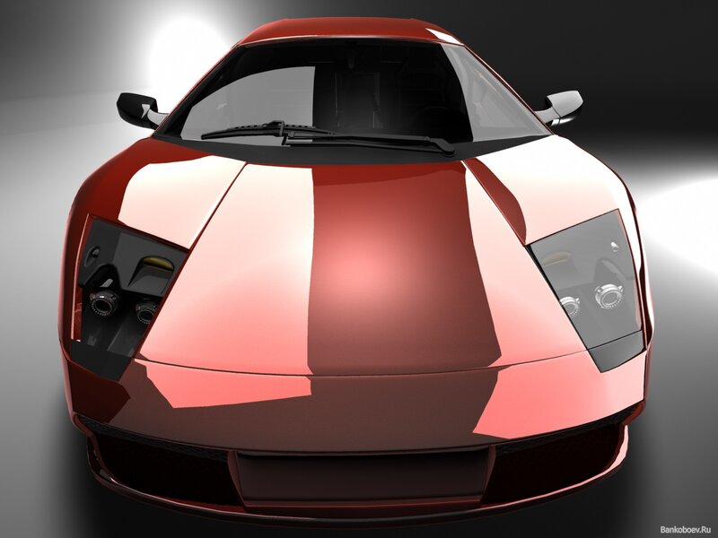 Red Sports Car — Dramatic, 3d Render, Headlights, Windshield, Black