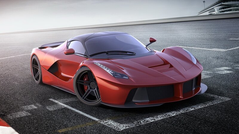 Red Sports Car — Dramatic, 3d Render, Race Track