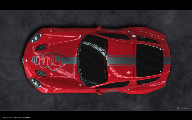 Red Sports Car — Dramatic, 3d Render, Roof