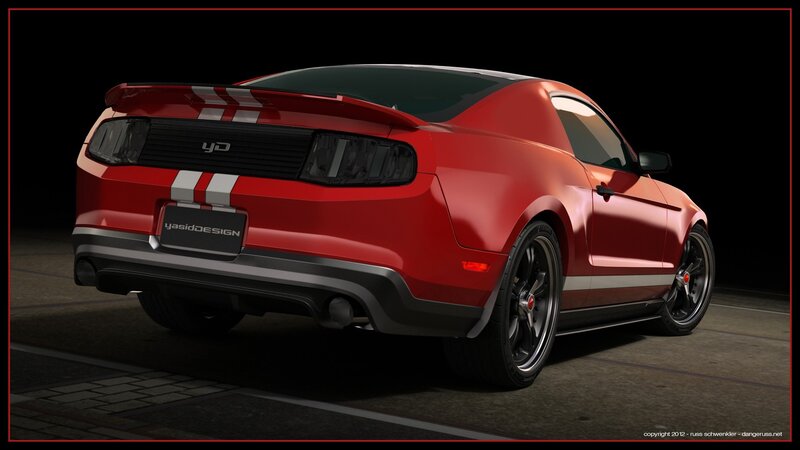 Red Sports Car — Dramatic, 3d Render, Stripes, Rear View