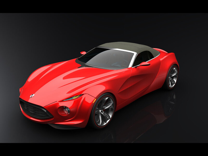 Red Sports Car — Dramatic, 3d Render